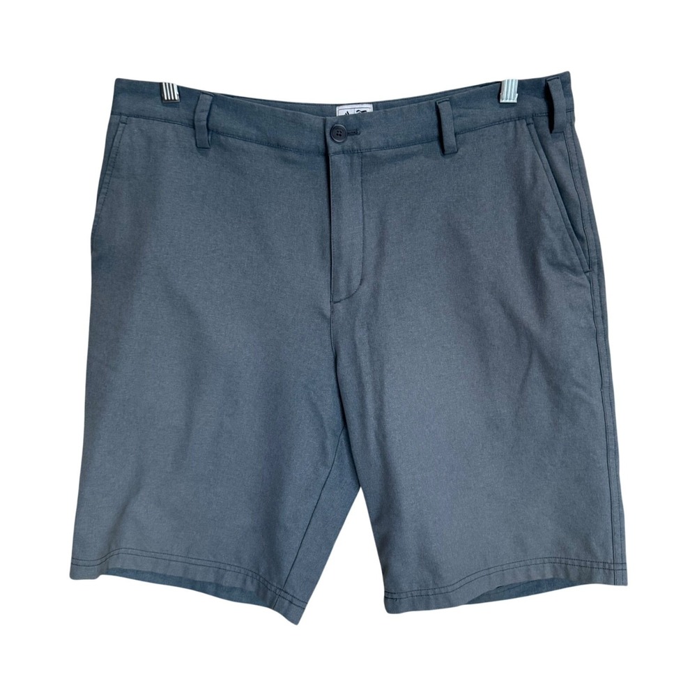 Adidas Mens Shorts Golf Mens 34‎ Solid Gray Climalite Activewear Flat Front